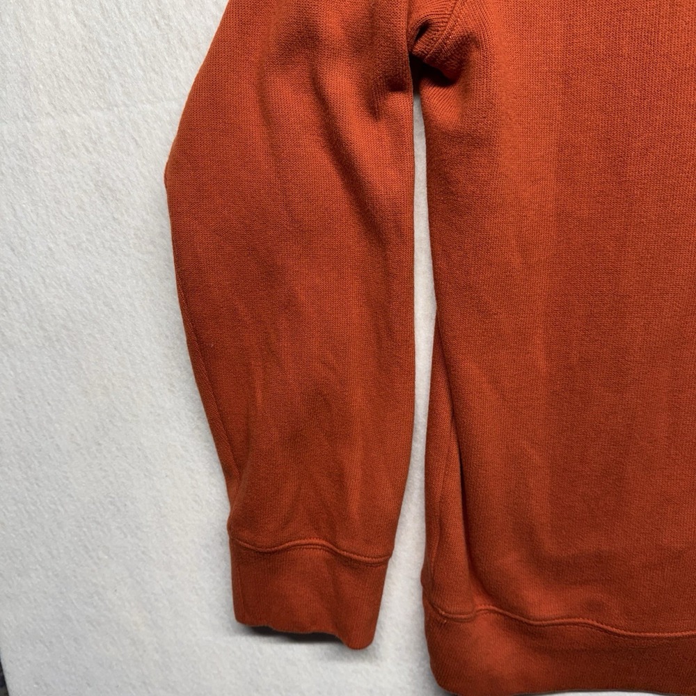 Lands End Mens Large Burnt Orange 100% Cotton Quarter Zip Pullover Sweater - Picture 12 of 14